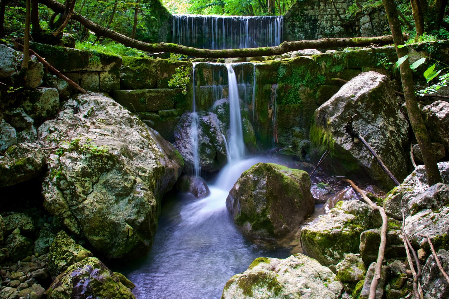Watervallen van Orvenco in Friuli